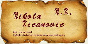Nikola Kićanović vizit kartica